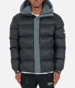 Nvlty Center Tone Puffer Jacket Black Charcoal Grey (1)