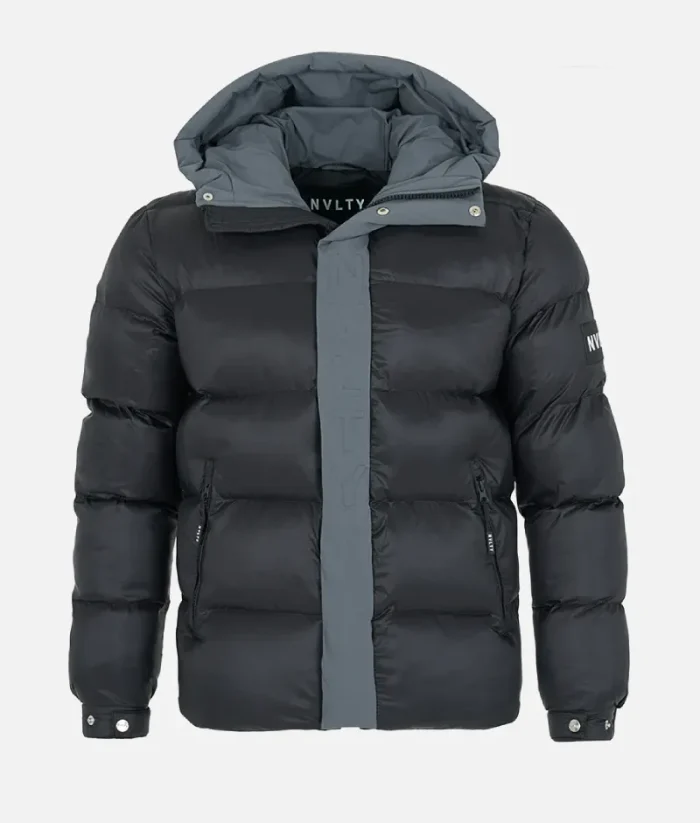 Nvlty Center Tone Puffer Jacket Black Charcoal Grey (2)