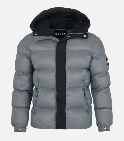 Nvlty Center Tone Puffer Jacket Charcoal Grey Black (2)