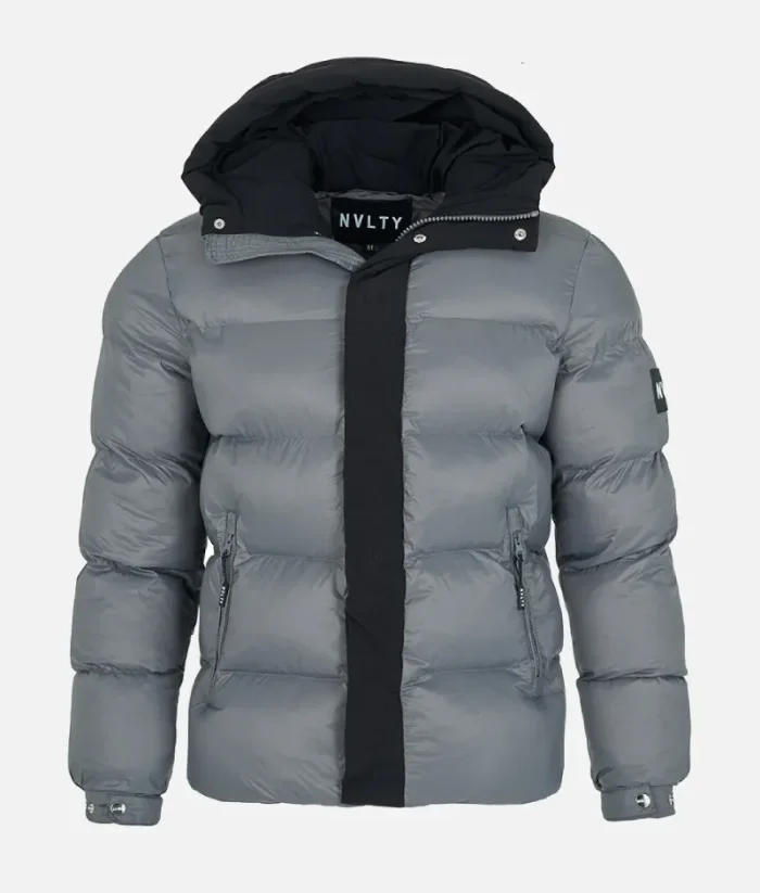 Nvlty Center Tone Puffer Jacket Charcoal Grey Black (2)