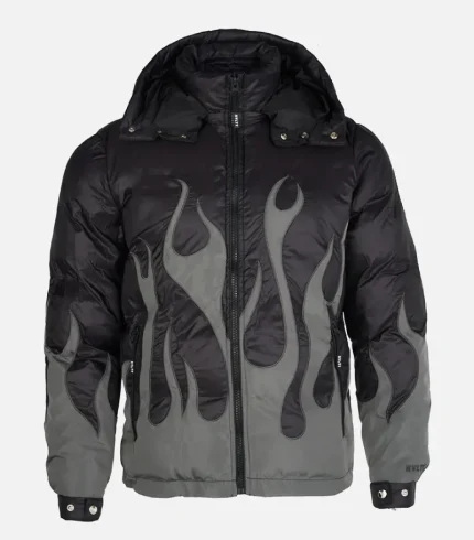 Nvlty Flame Puffer Jacket Black (2)