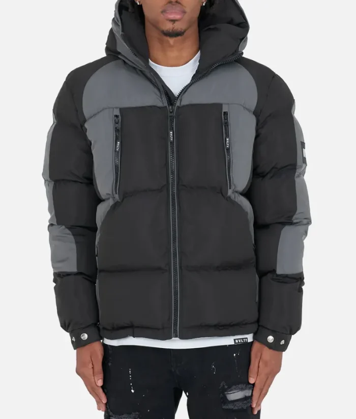 Nvlty Shadow Puffer Jacket Black Grey (1)