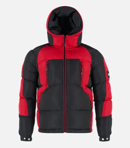 Nvlty Shadow Puffer Jacket Black Red (2)