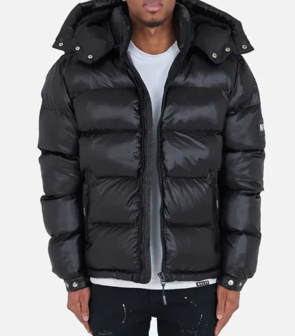 Nvlty Shiny Puffer Jacket Black (1)