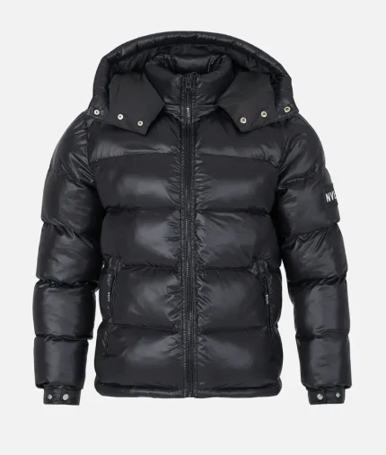 Nvlty Shiny Puffer Jacket Black (2)