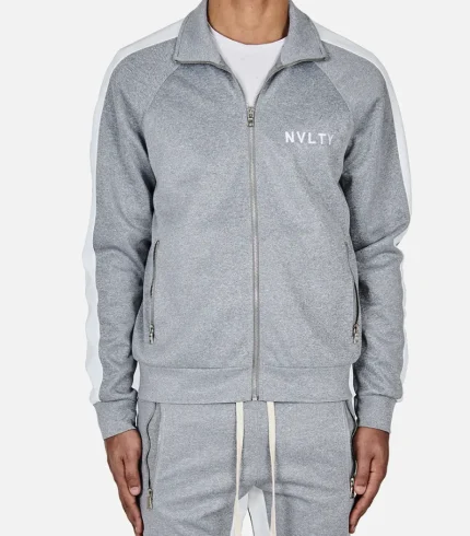 Nvlty Panelled Tracksuit Grey White (2)