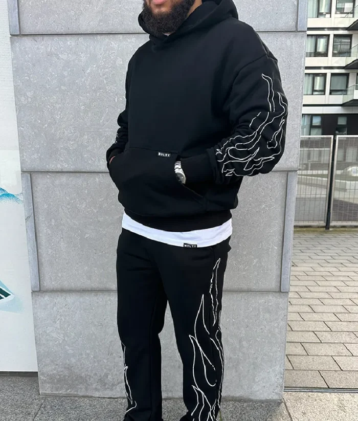 Nvlty Vintage Flame Tracksuit Black (1)